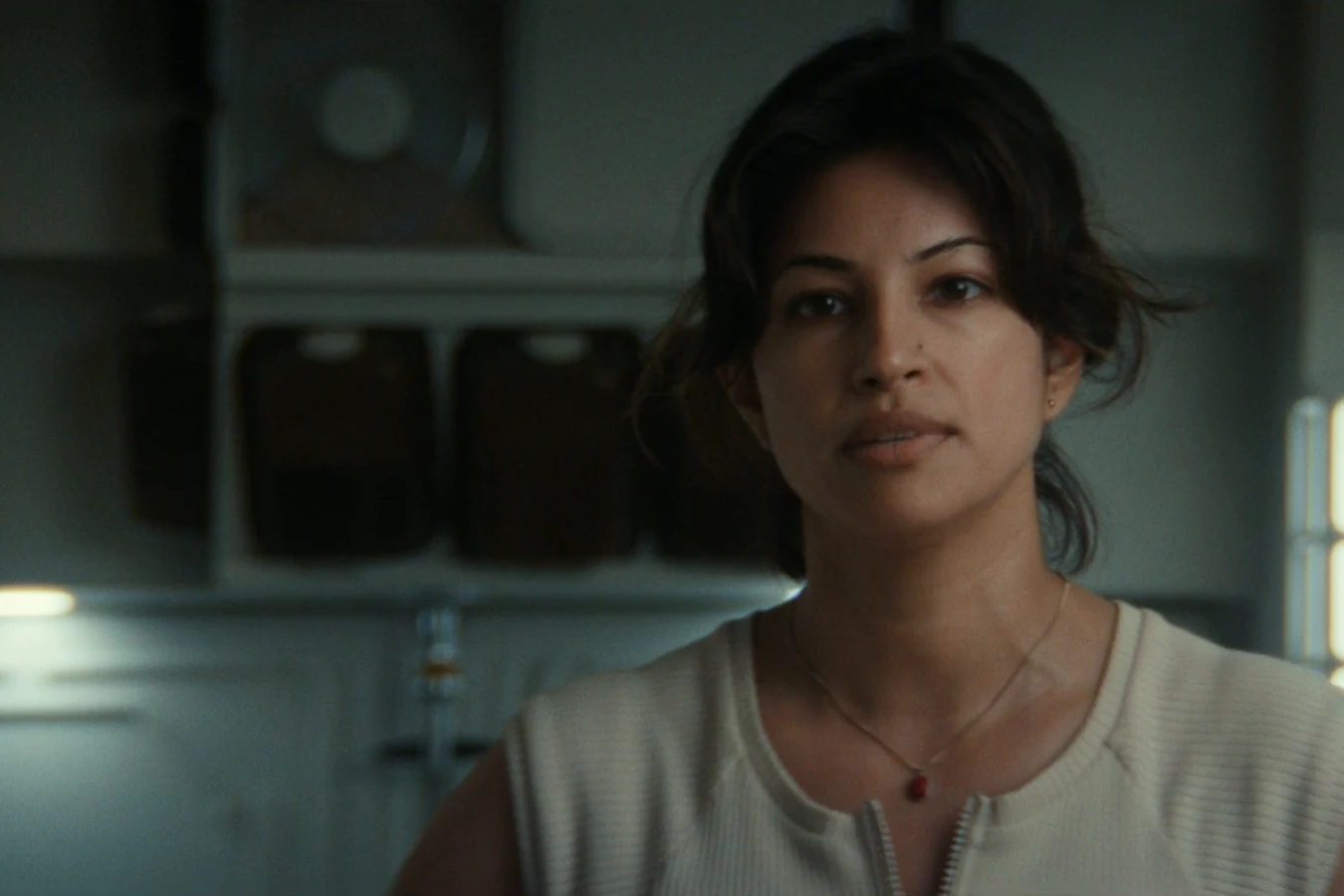 Zoya Zaveri standing in the Maginot mess hall while briefing the surviving crew in Alien: Earth