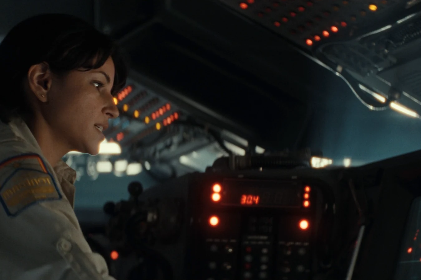 Zoya Zaveri on the Maginot bridge in her Weyland-Yutani uniform in Alien: Earth
